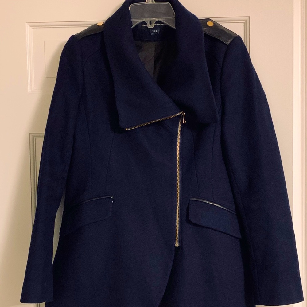French connection navy wool coat